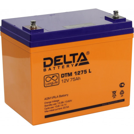 Аккумулятор Delta DTM 1275L 12V 75Ah