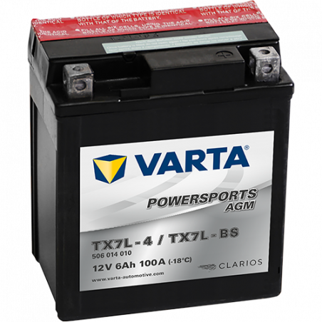 Аккумулятор Varta Powersports AGM TX7L-BS 6Ah 100A (506 014 010)