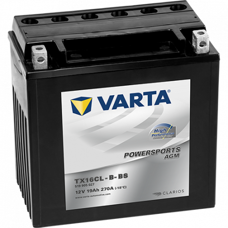 Аккумулятор Varta Powersports AGM TX16CL-B-BS 19Ah 270A (519 905 027)