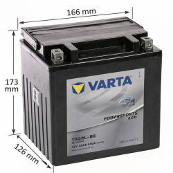 Аккумулятор Varta Powersports AGM TX30L-BS 30Ah 450A (530 905 045)