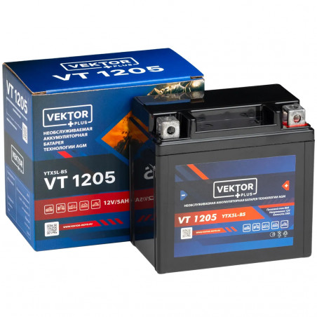 Аккумулятор VEKTOR VT 1205 5Ah 80A (YTX5L-BS)