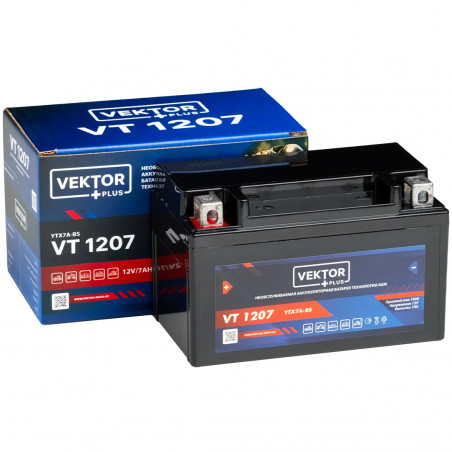 Аккумулятор VEKTOR VT 1207 7Ah 100A (YTX7A-BS)