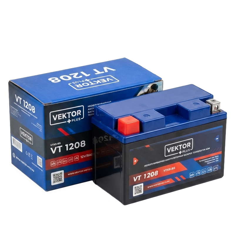 Аккумулятор VEKTOR VT 1208 8Ah 110A (YT7B-BS)