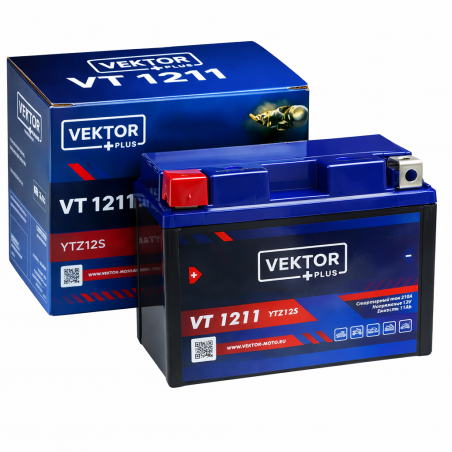 Аккумулятор VEKTOR VT 1211 11Ah 210A (YTZ12S)